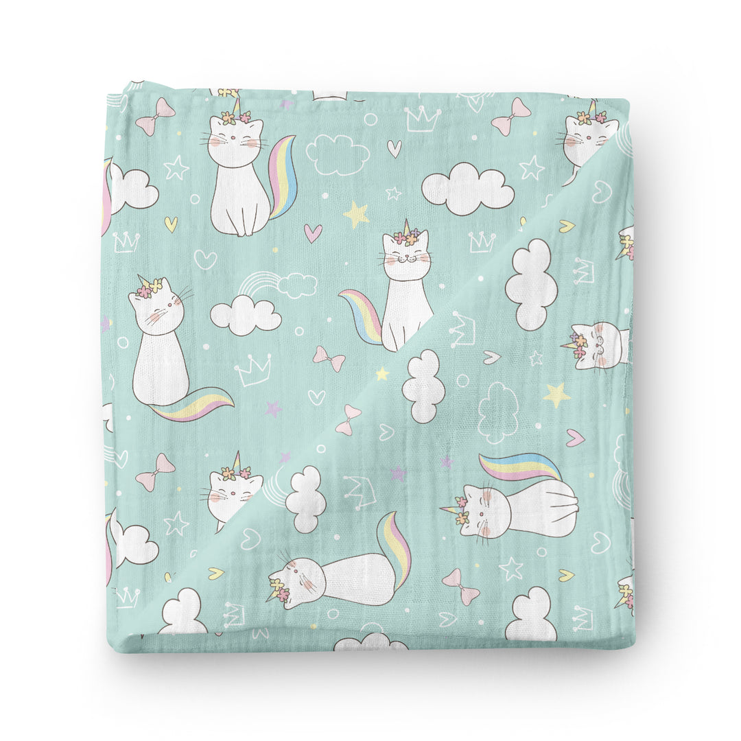 Chat licorne - Mousseline de bambou