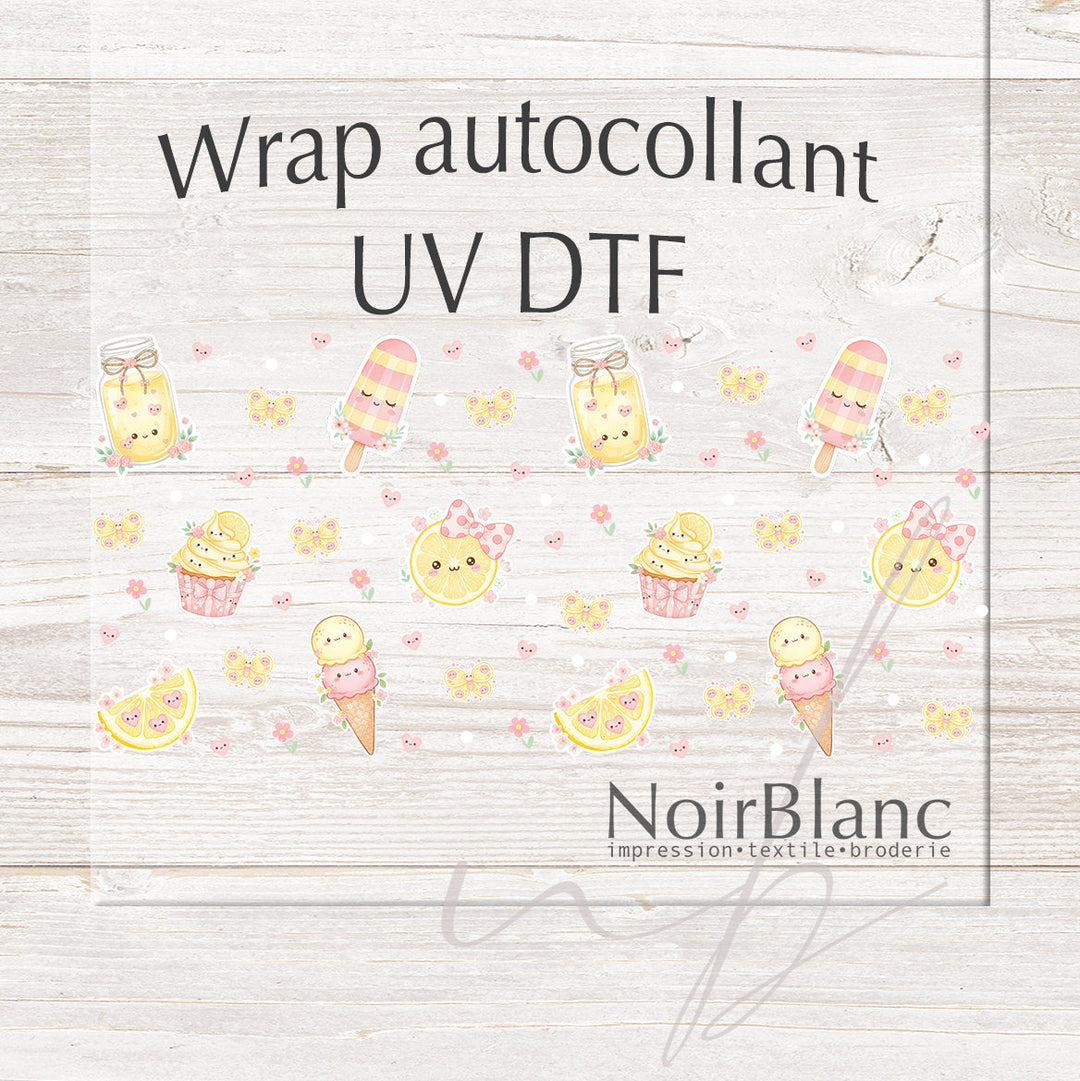 Verre Citron Girly / Autocollant UV DTF