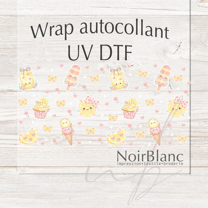 Verre Citron Girly / Autocollant UV DTF