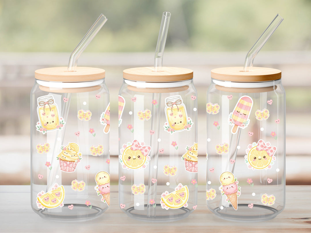 Verre Citron Girly / Autocollant UV DTF
