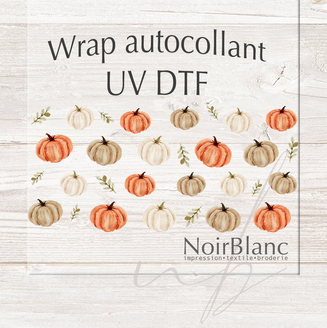 Verre Citrouille aquarelle / Autocollant UV DTF