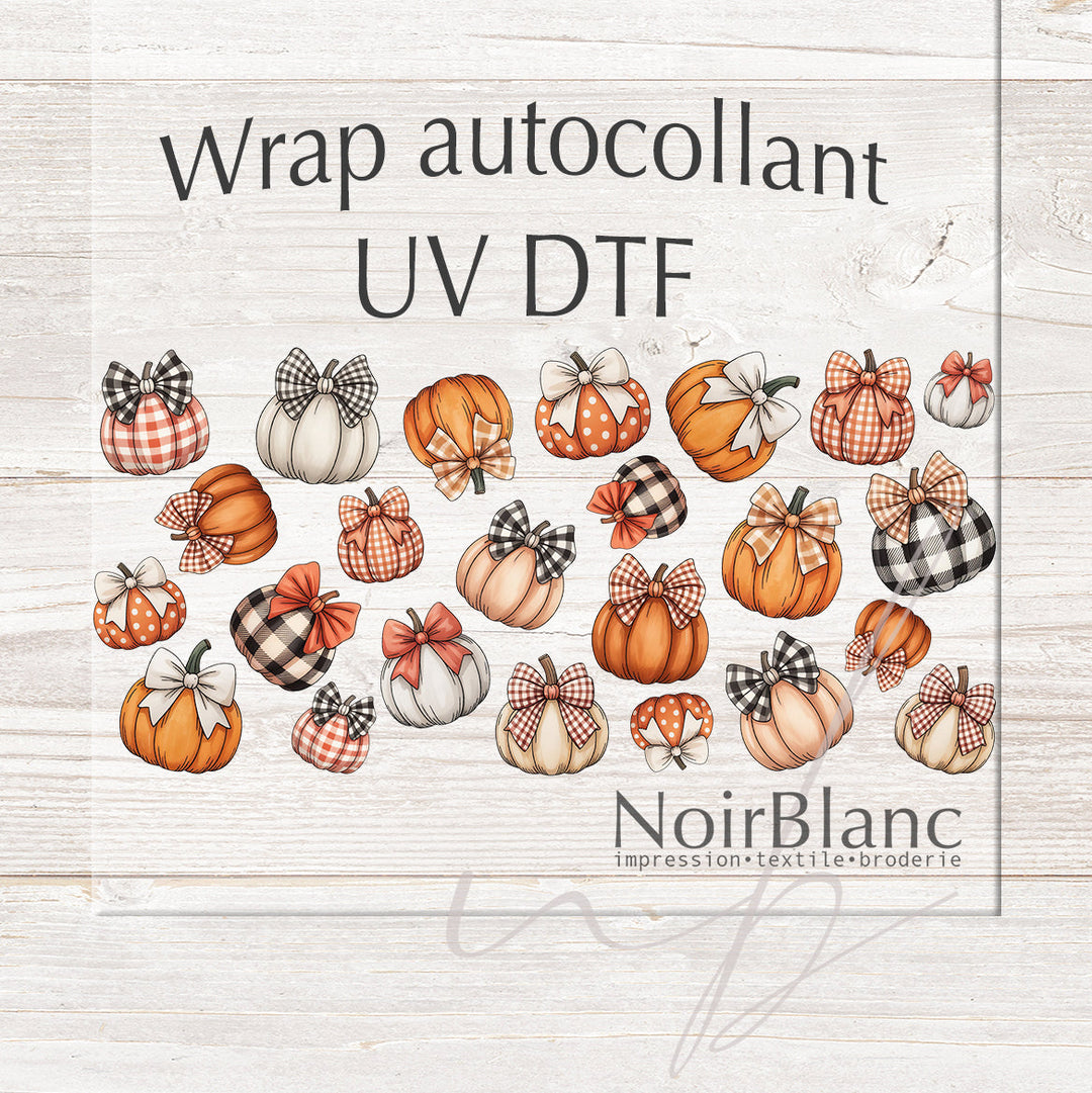 Verre Citrouille boucle / Autocollant UV DTF