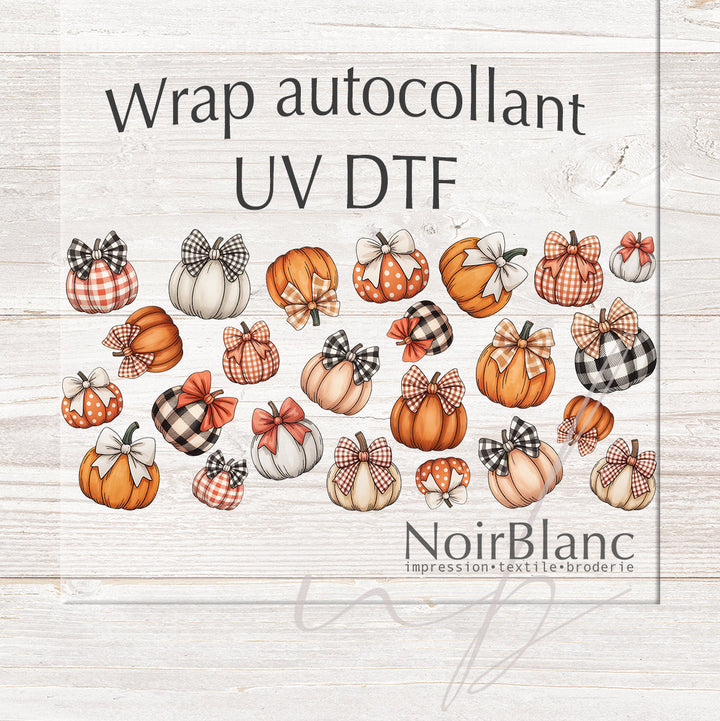 Verre Citrouille boucle / Autocollant UV DTF