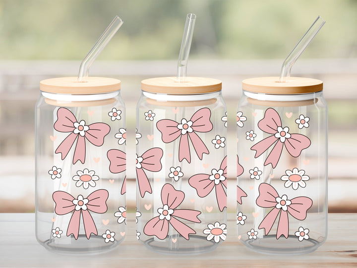 Verre Coquette boucle rose / Autocollant UV DTF