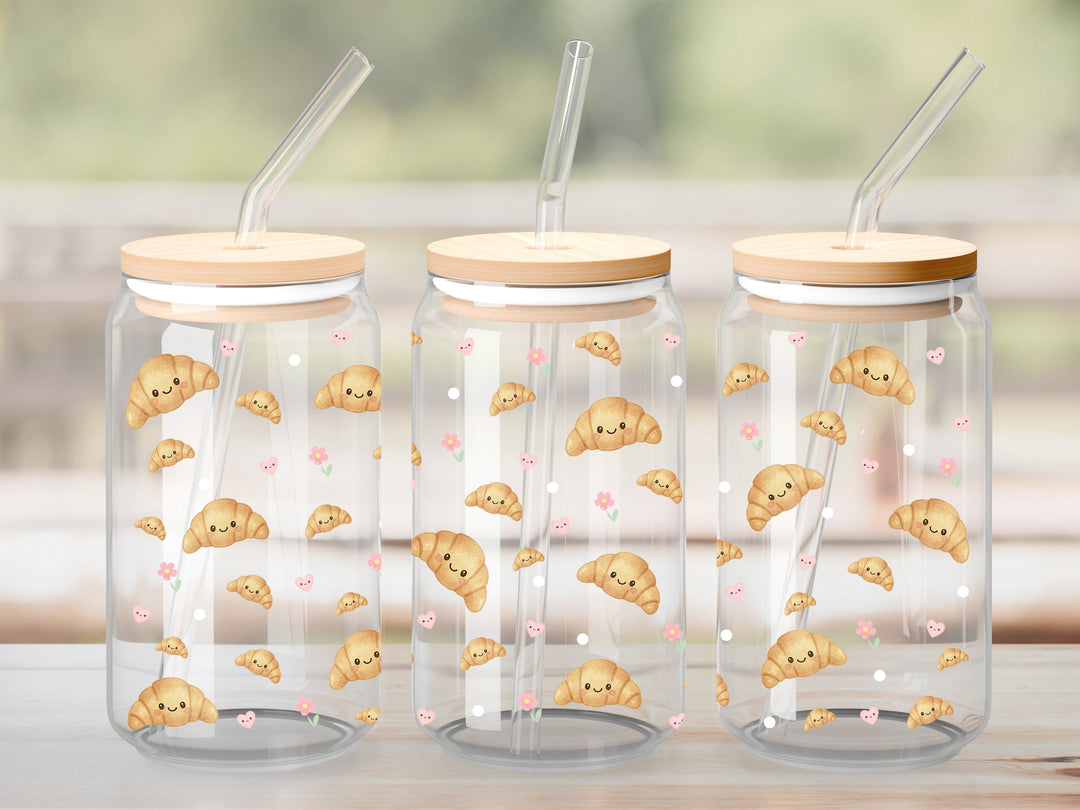 Verre Croissant sourire / Autocollant UV DTF