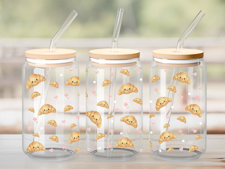 Verre Croissant sourire / Autocollant UV DTF