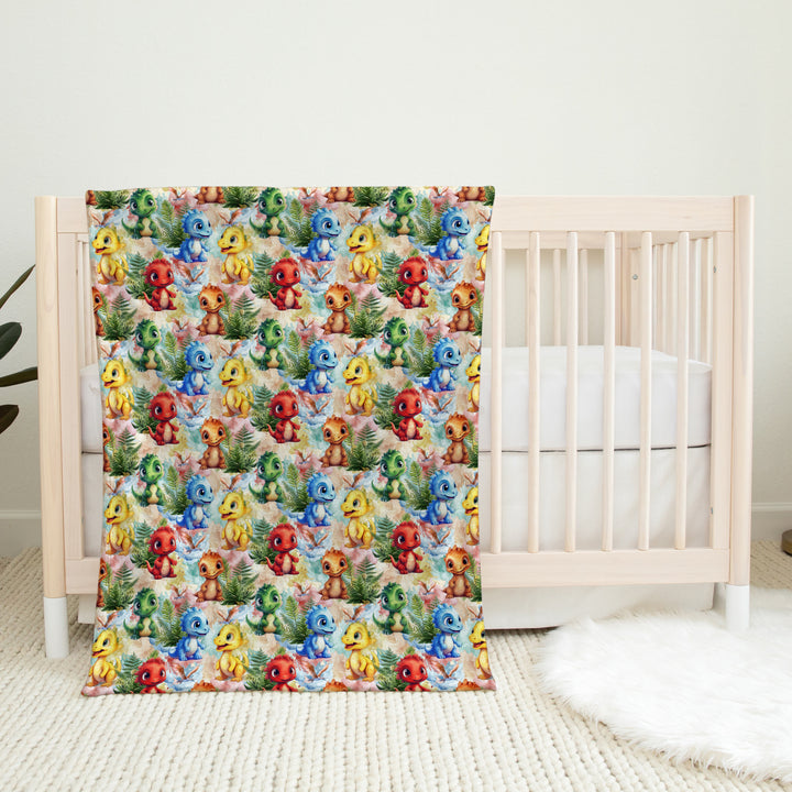 Mon petit ami Dino - Couverture de minky réversible