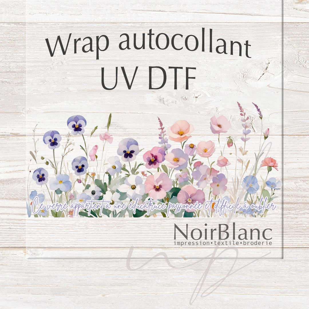 Verre Éducatrice pensée passionnée / Autocollant UV DTF