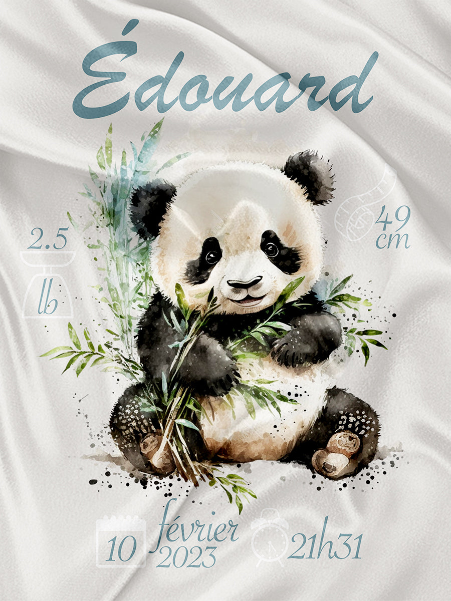 Panda bamboo - Birth blanket 