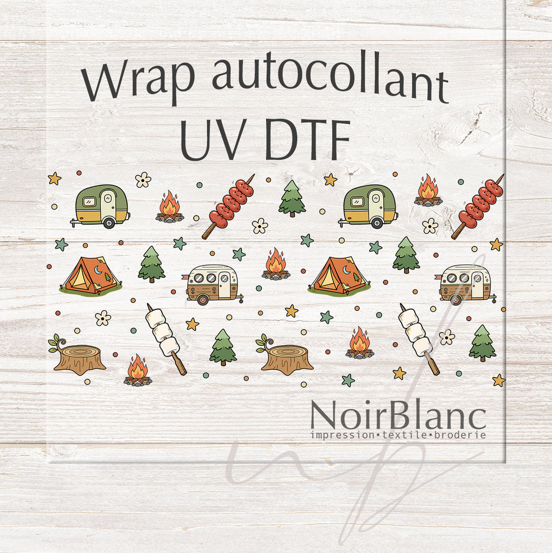 Verre Feu de camp / Autocollant UV DTF
