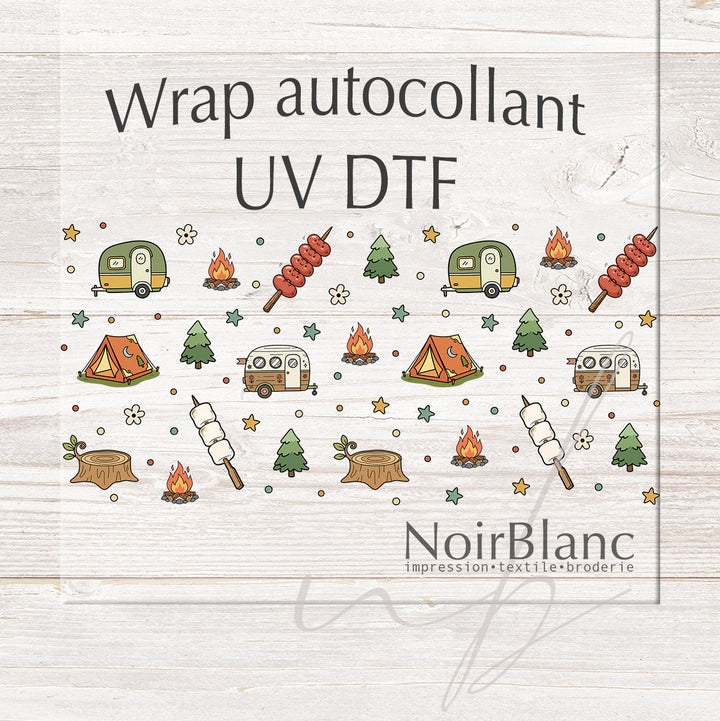 Verre Feu de camp / Autocollant UV DTF