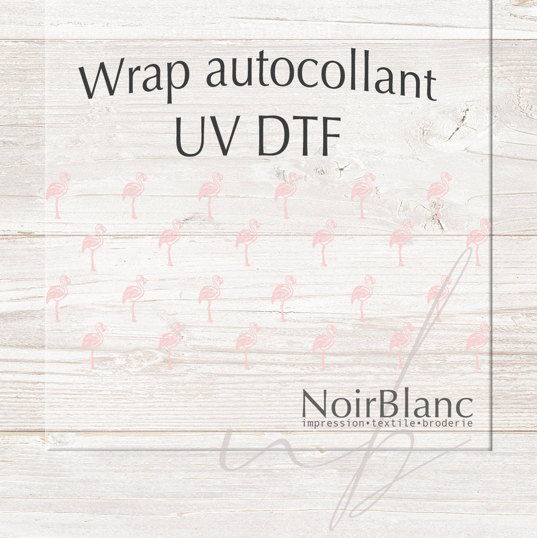 Verre Flamant rose délicat / Autocollant UV DTF