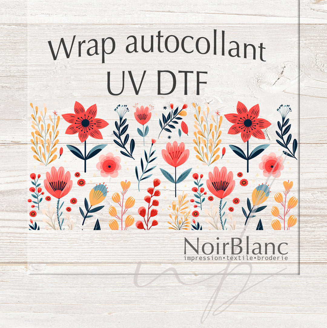 Verre Fleur rouge / Autocollant UV DTF