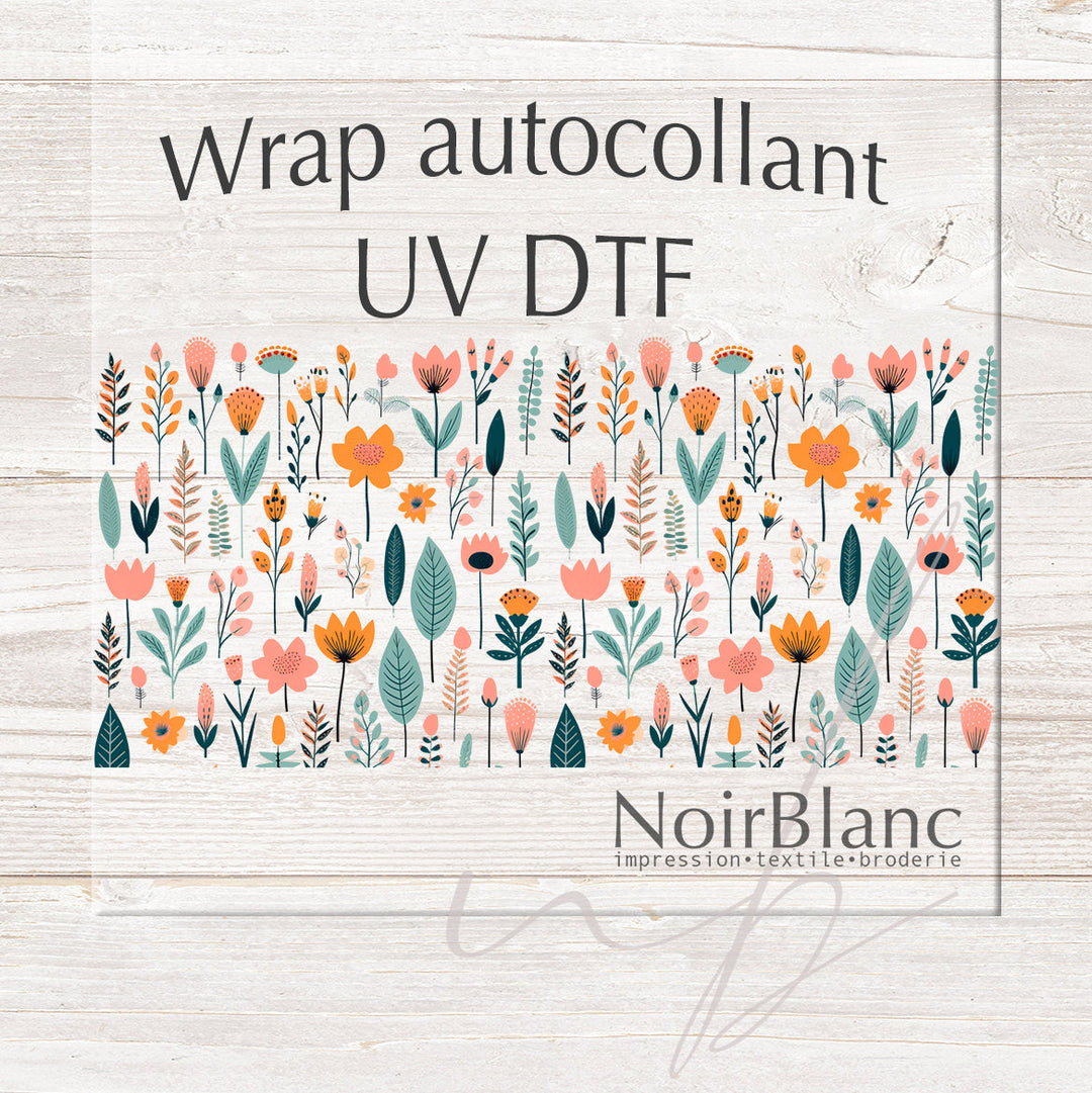 Verre Fleur du printemps / Autocollant UV DTF
