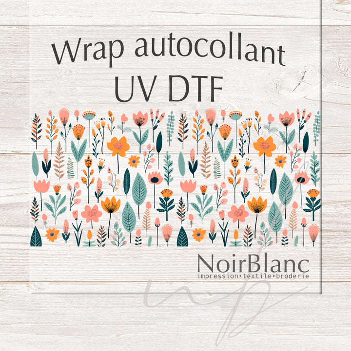 Verre Fleur du printemps / Autocollant UV DTF