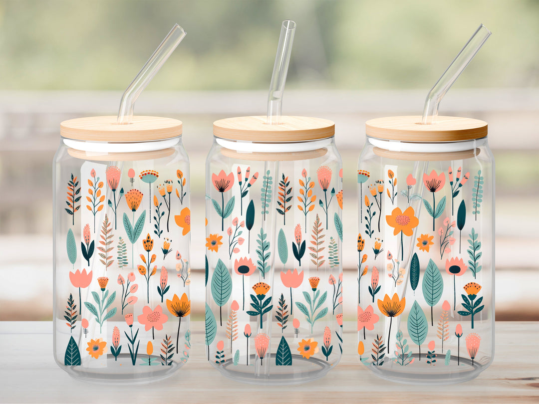 Verre Fleur du printemps / Autocollant UV DTF