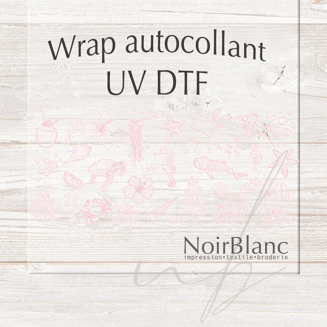 Verre Mix été rose clair / Autocollant UV DTF