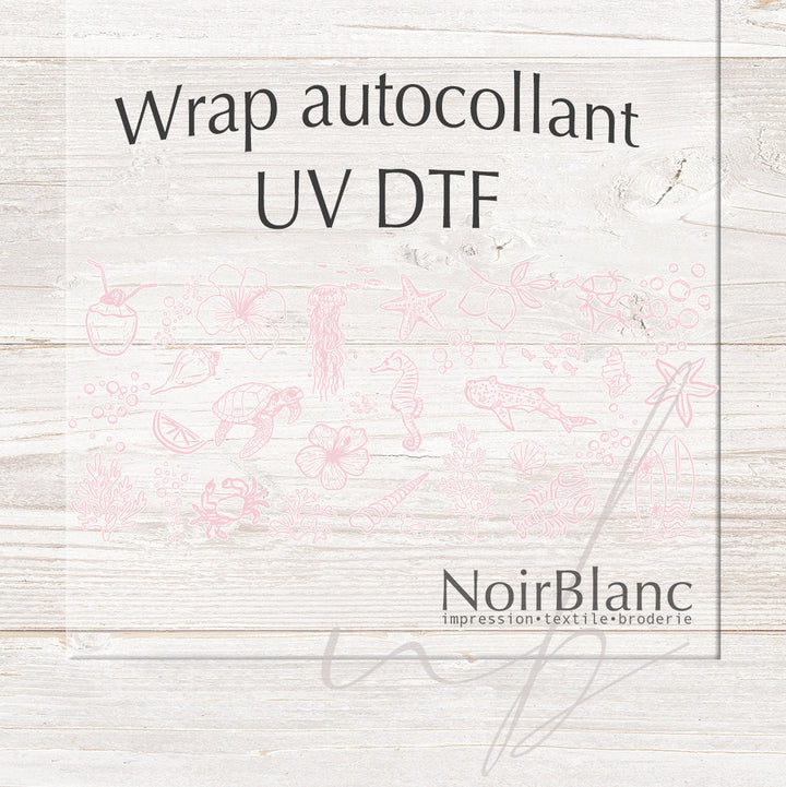 Verre Mix été rose clair / Autocollant UV DTF