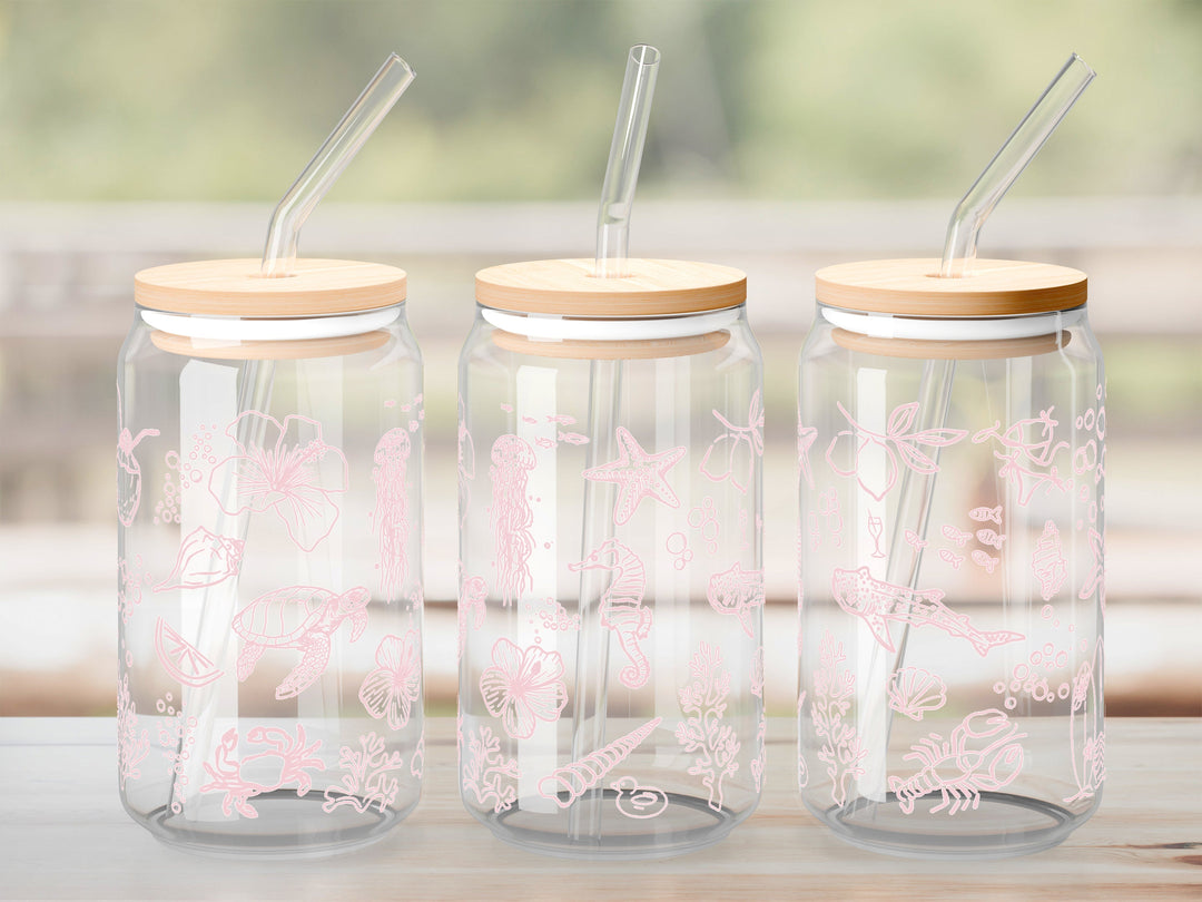 Verre Mix été rose clair / Autocollant UV DTF