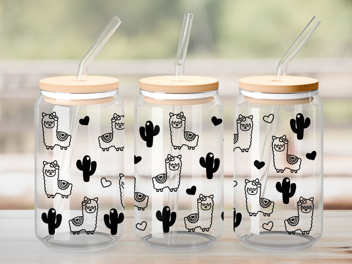 Verre Lama cactus / Autocollant UV DTF