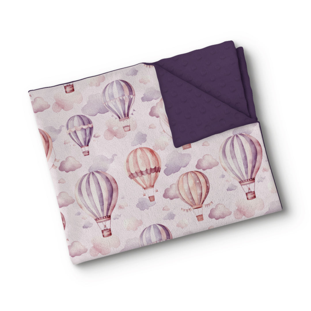 Hot Air Balloons (Pink) - Minky Blanket