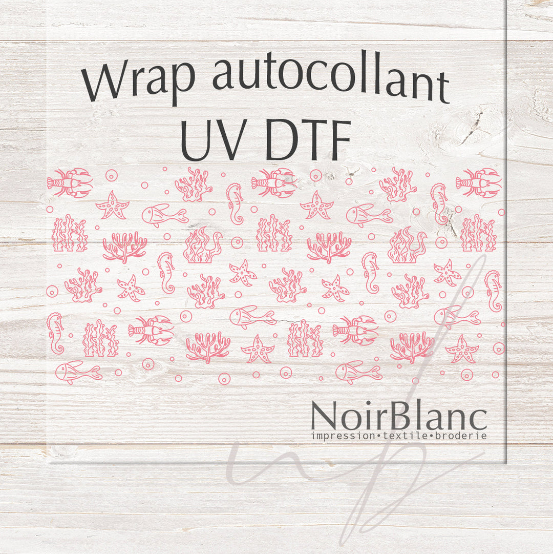 Verre Sous l'océan rose / Autocollant UV DTF