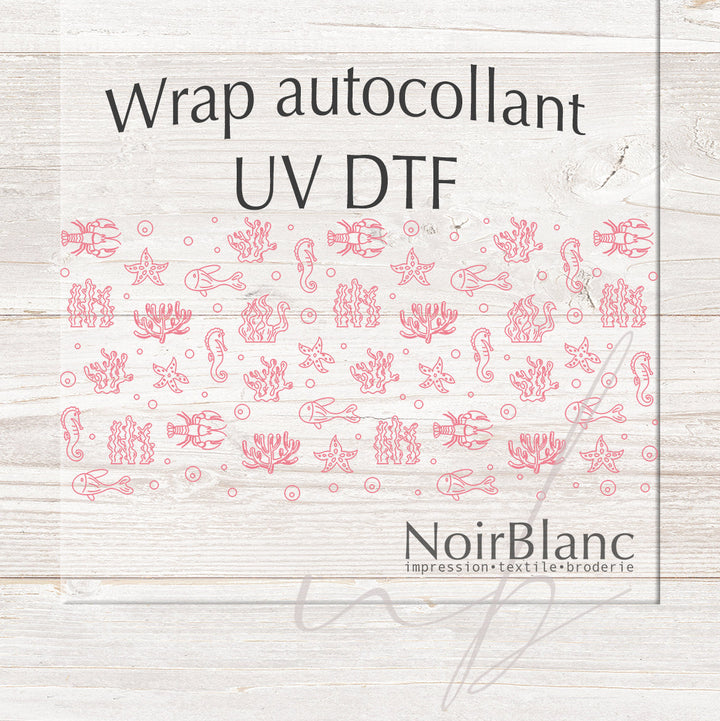 Verre Sous l'océan rose / Autocollant UV DTF