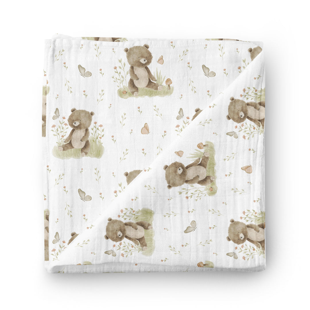 Oursons papillons - Mousseline de bambou