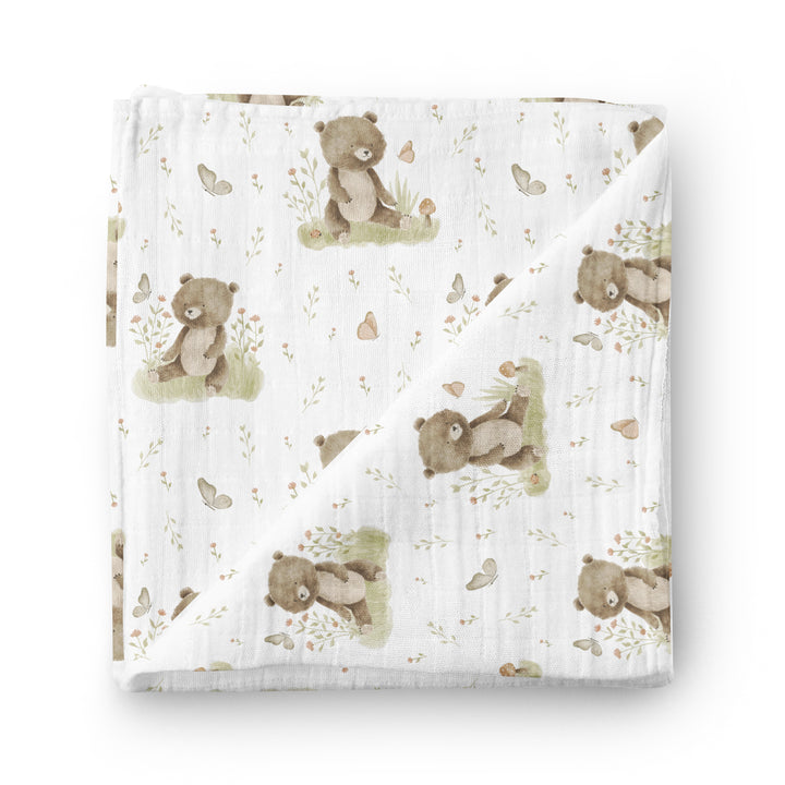 Oursons papillons - Mousseline de bambou