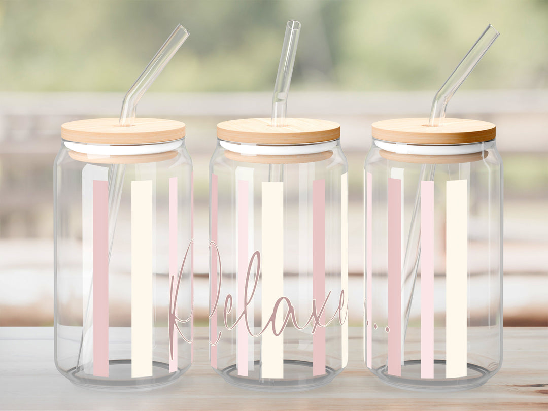 Verre Relaxe rose / Autocollant UV DTF