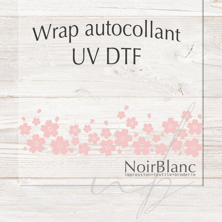 Verre Sakura rose / Autocollant UV DTF