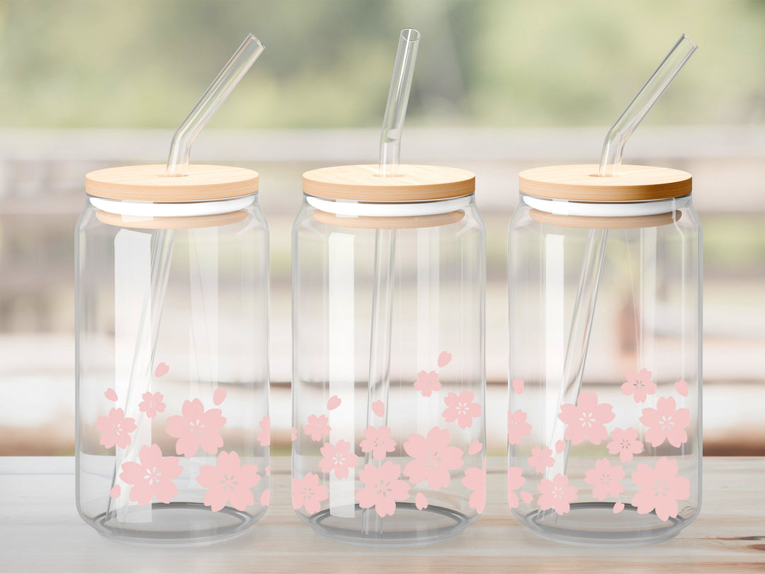 Verre Sakura rose / Autocollant UV DTF