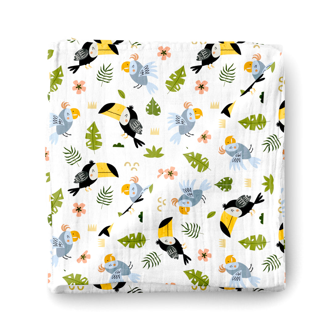 Toucans bananes - Mousseline de bambou