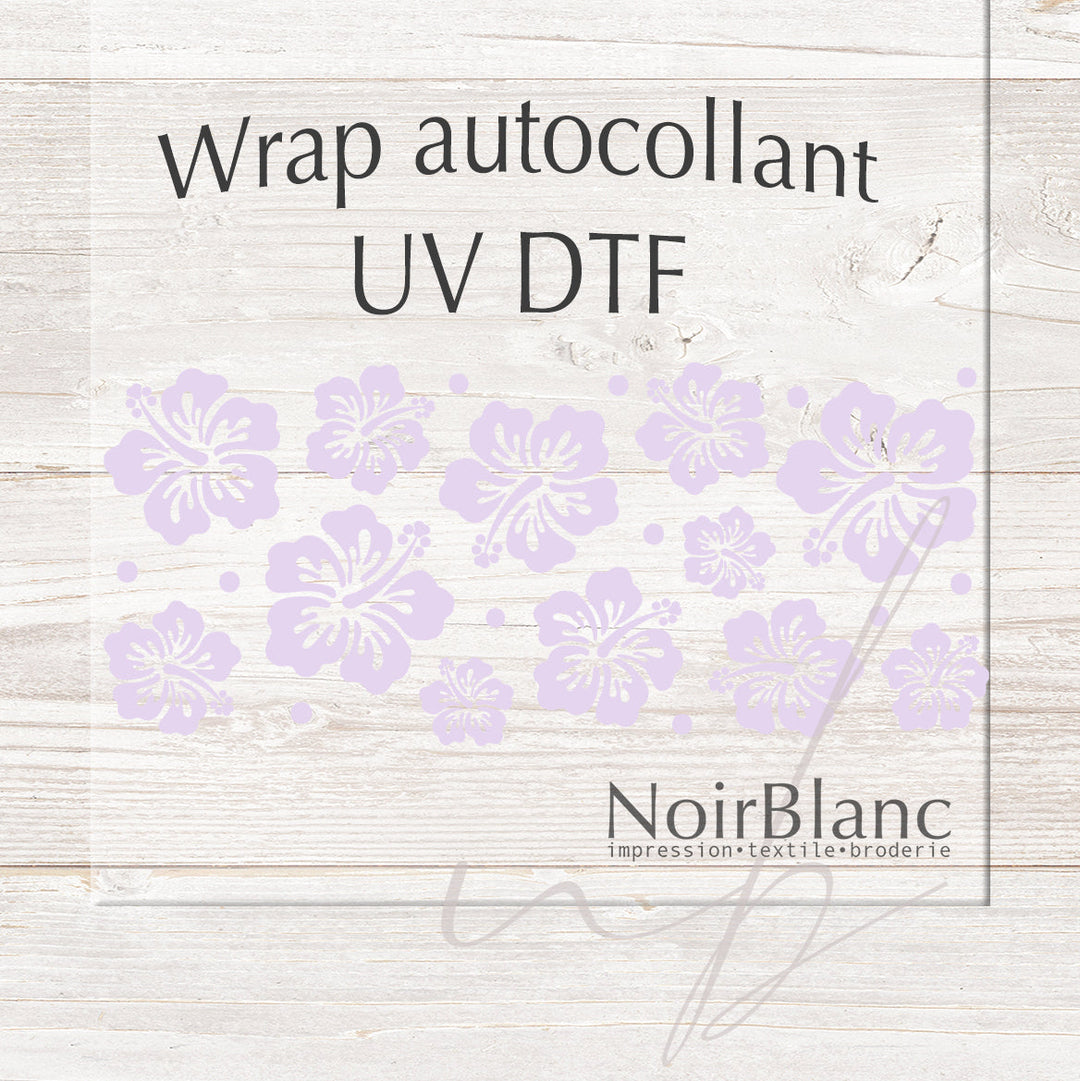 Verre Hibiscus lilas / Autocollant UV DTF