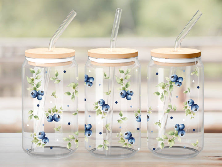 Verre Bleuet aquarelle / Autocollant UV DTF
