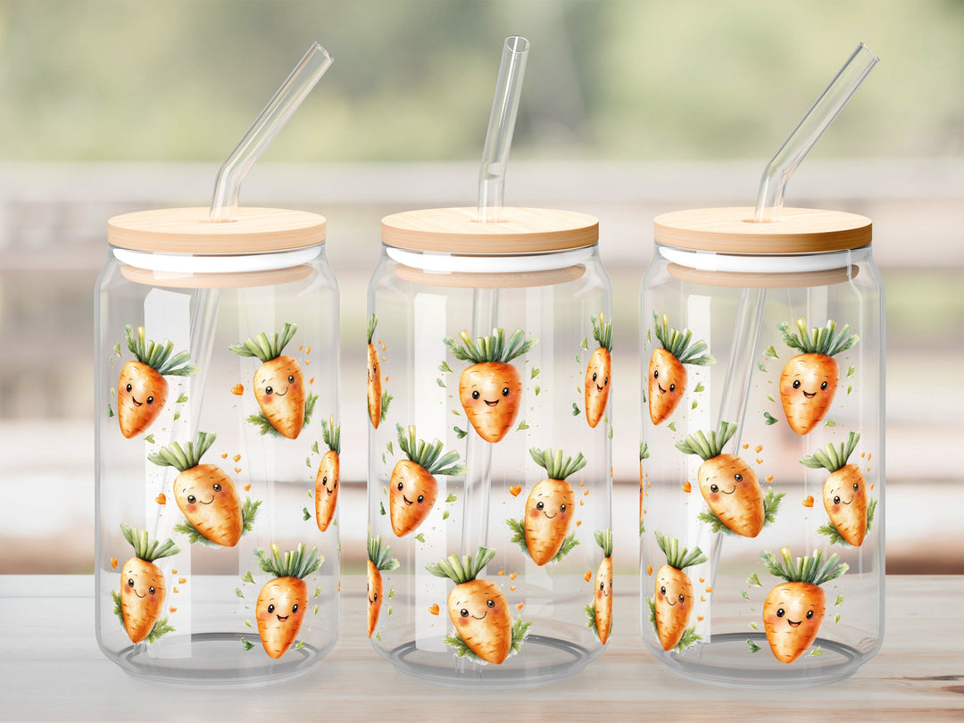 Verre Carotte kawaii / Autocollant UV DTF