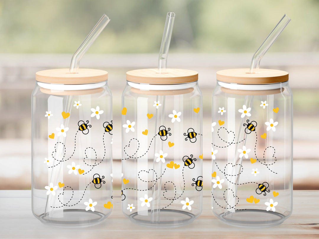 Verre Vol de petites abeilles / Autocollant UV DTF