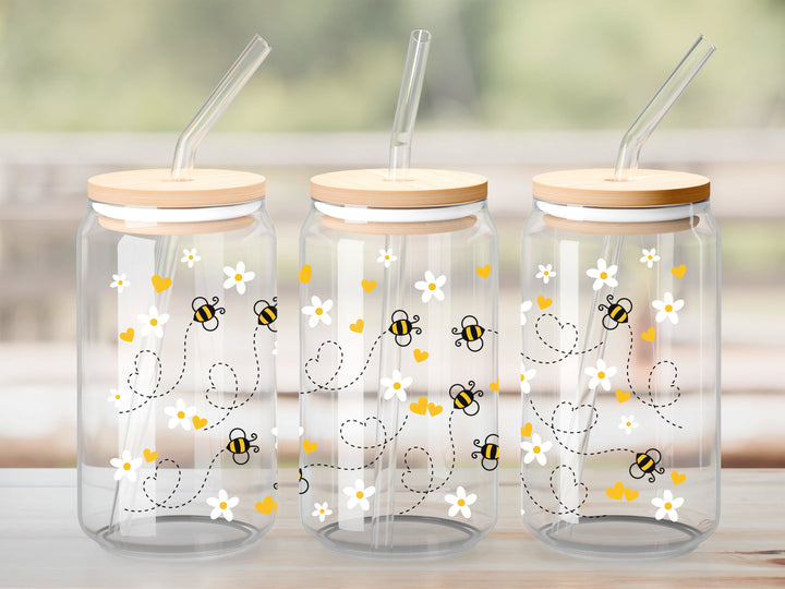 Verre Vol de petites abeilles / Autocollant UV DTF