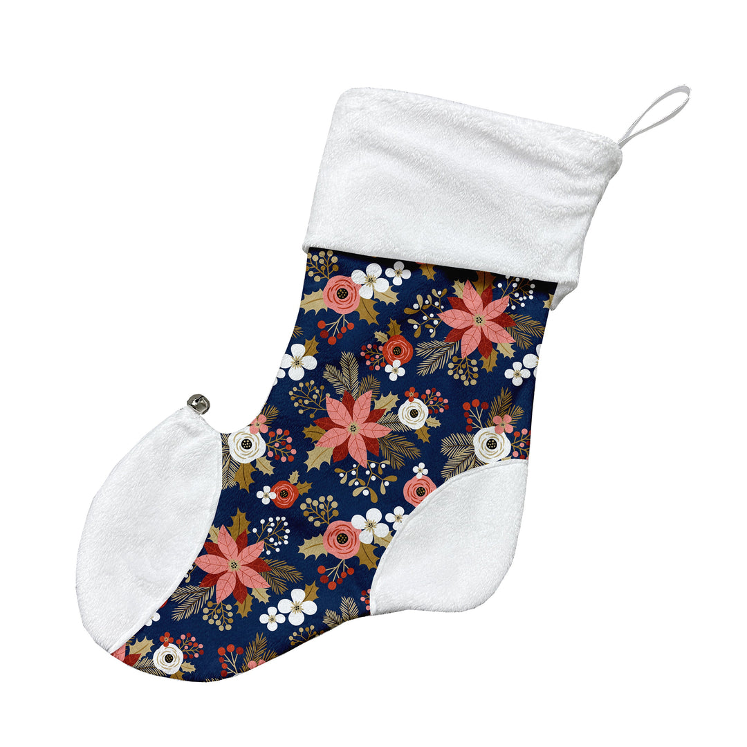 Poinsettia Flowers - Christmas Stocking 
