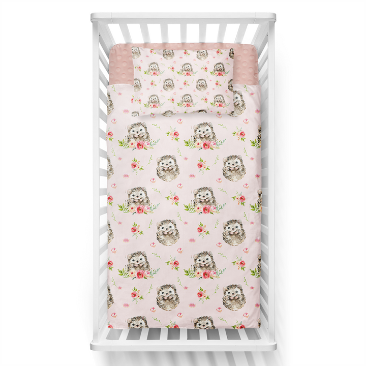 Hérissons roses - Couvre-lit pour bassinette