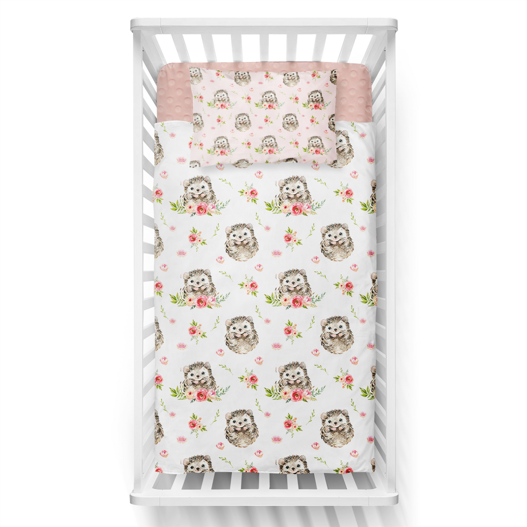Hérissons roses - Couvre-lit pour bassinette