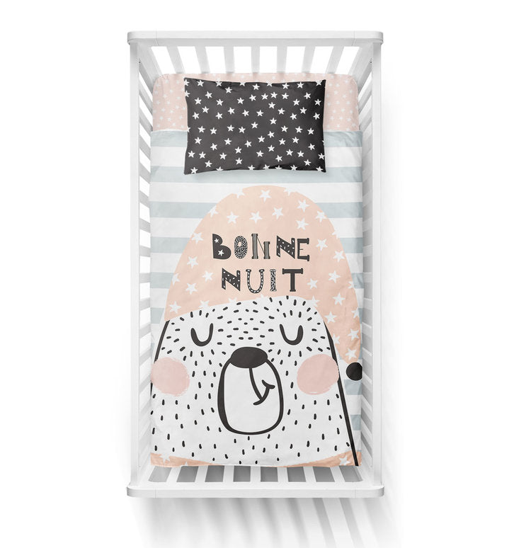 Nuit rose étoilée - douillette pour bébé
