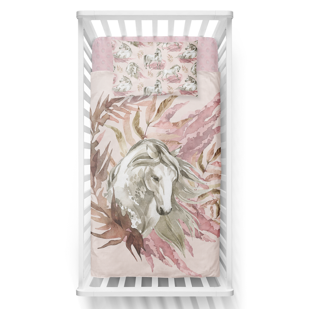 Cheval blanc - Couvre-lit pour bassinette