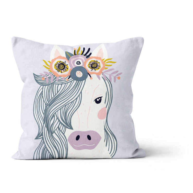 Chic bohème (cheval) - housse de coussin décoratif