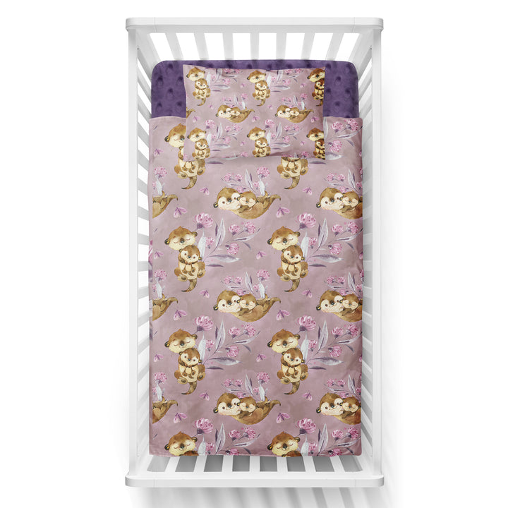 Loutres des mers violettes - Couvre-lit pour bassinette